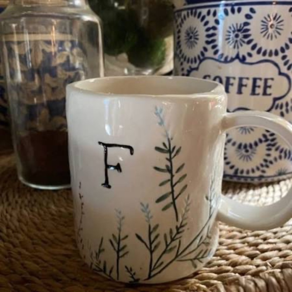 NWT Anthropologie Dagny Monogram Mug Letter F